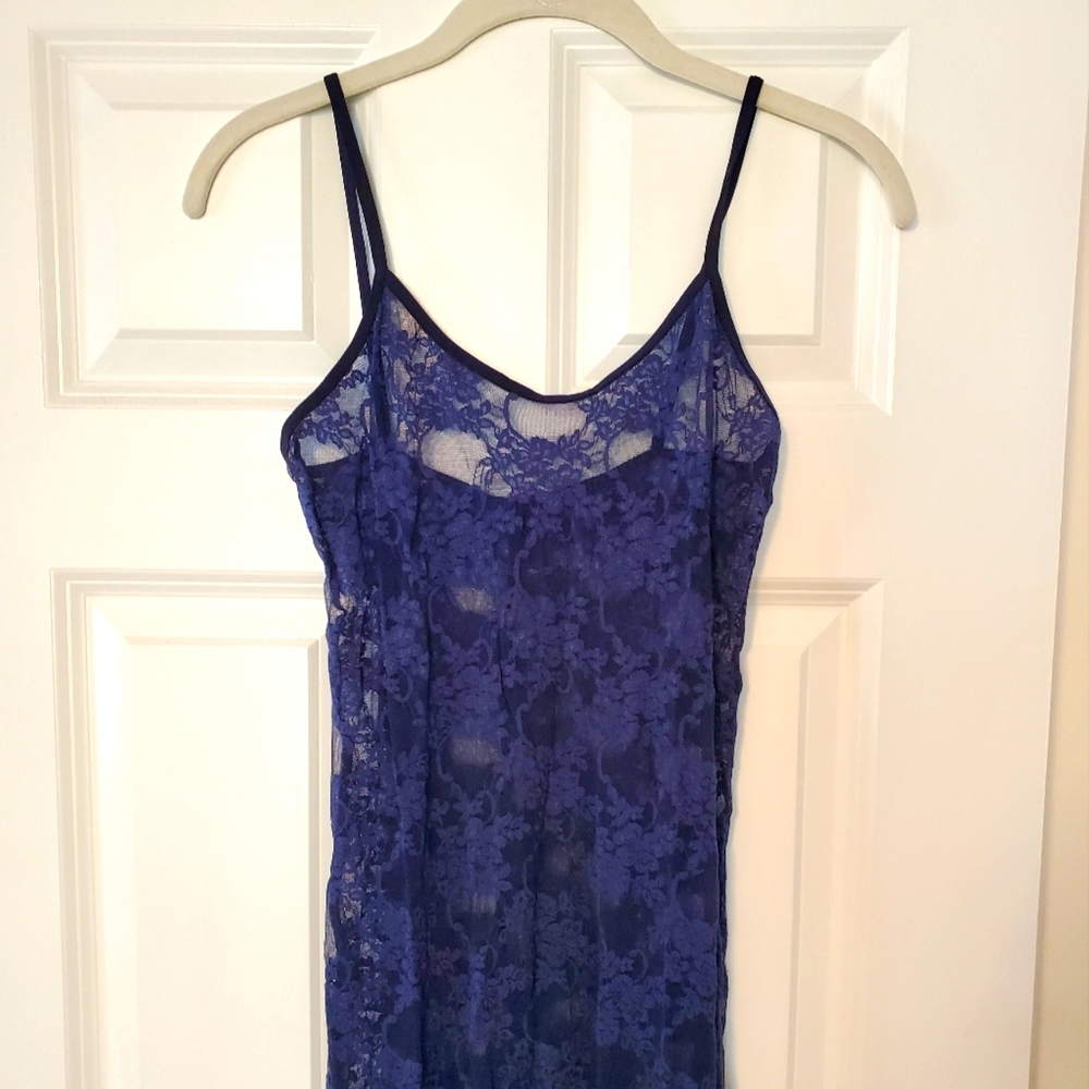 American Apparel Stretch Lace Sheer Long Unitard Bodysuit